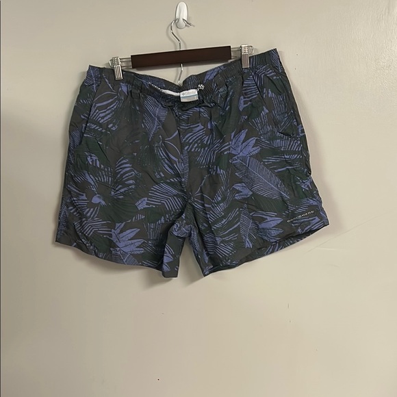 Columbia Men's Swim Trunks - Green and Blue Leaf Pattern - Picture 1 of 4